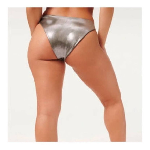 Good American Foil Better Bikini Reverse Bottom Stormy Foil Size 2 US Medium - Picture 4 of 9